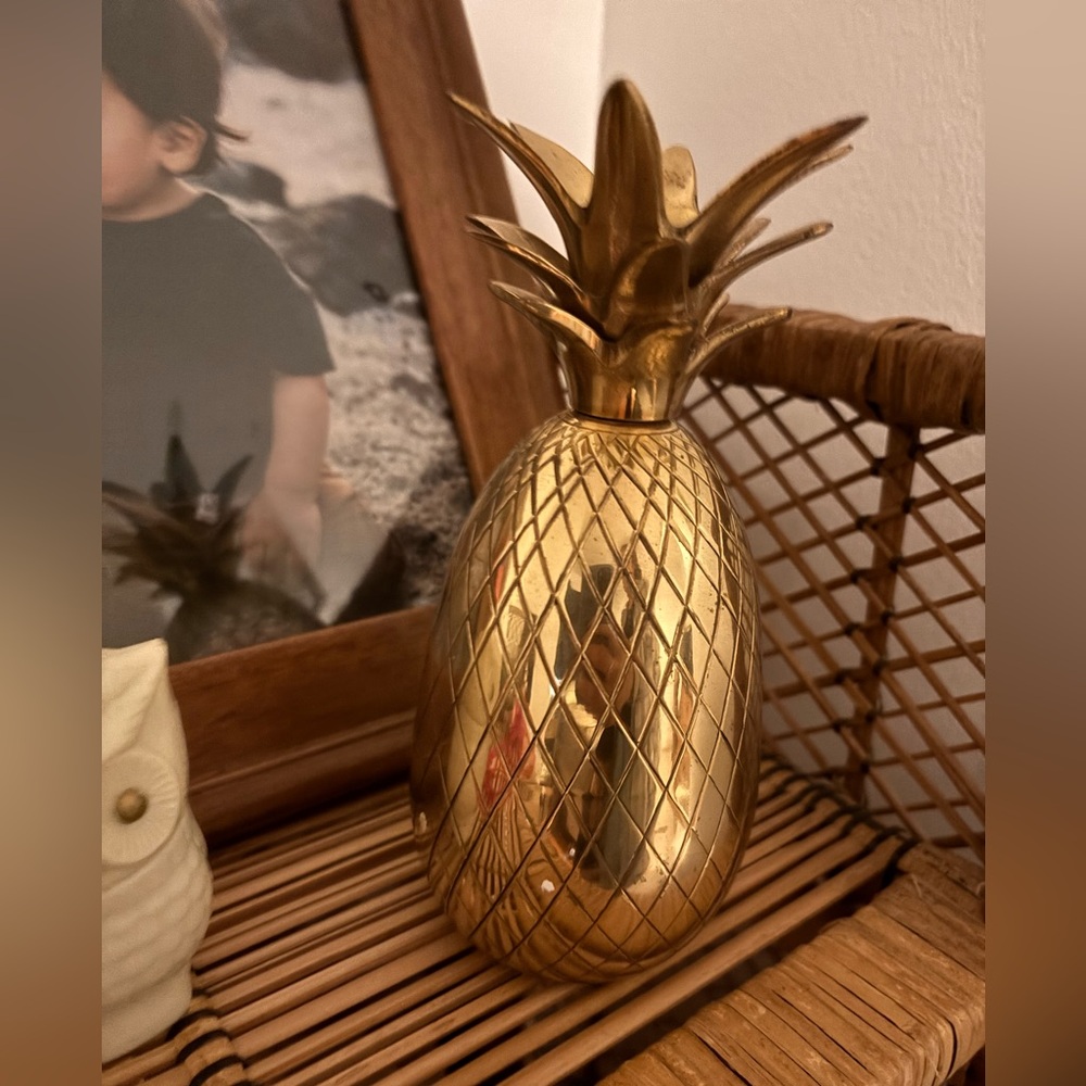 Unique Vintage Gold Pineapple Decor